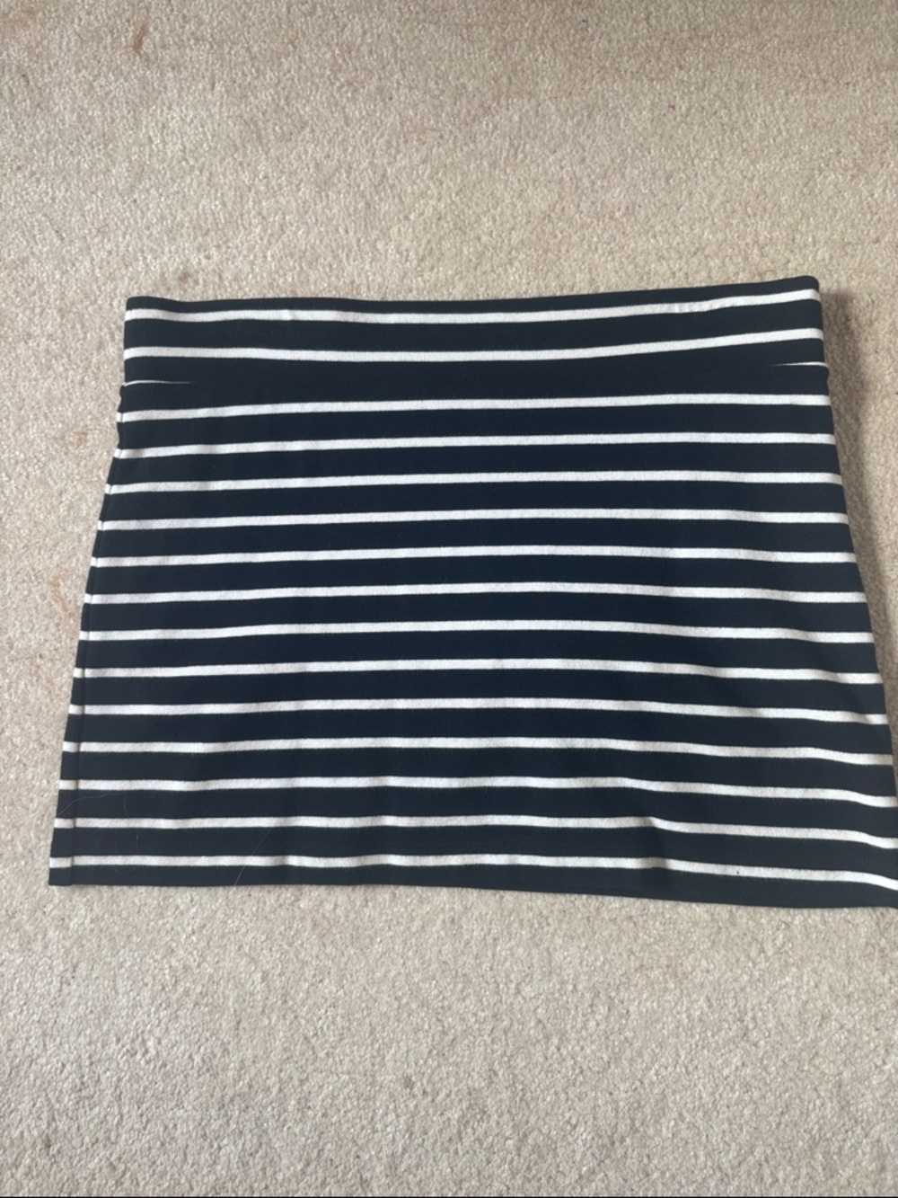 Women’s Black and White Striped Mini Skirt